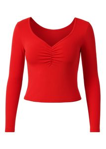 Red Long Sleeve Top