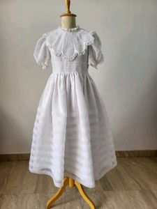 White Dress with Lace Collar