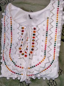 White Embroidered Top