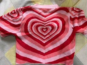 Heart Pattern Knit Top
