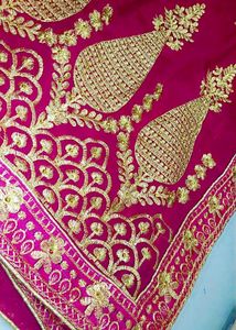 New Pink & Gold Embroidered Fabric