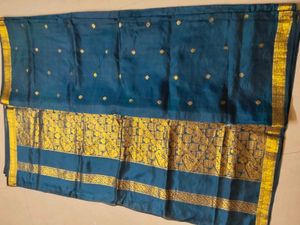 Elegant Blue & Gold Saree