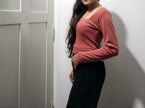 Square Neck Ribbed Top