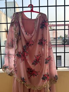 Elegant Pink Floral Anarkali