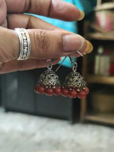 Semi-Precious Carnelian Stone Jhumkies