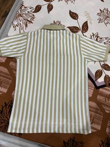 Striped Button-Down Shirt Combo Of Pants shir