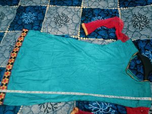 Stylish Teal &amp; Pink Kurti Top
