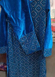 Velvet Kurta Set With Heavy Duppata