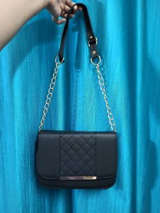 Black Sling Bag (with golden chain)