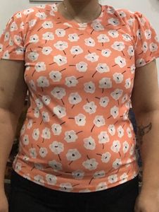 Peach Floral Top