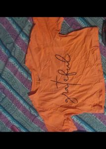 Orange 'Grateful' Graphic Tee