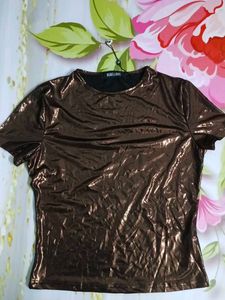 (1107)Metallic Brown Rebellious T-Shirt