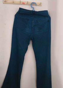 Washed Blue Bootcut high-rise jeans