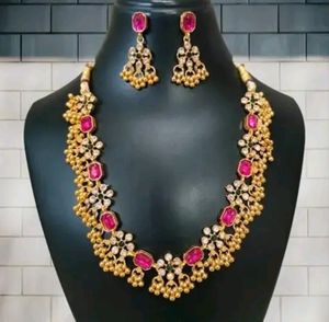 Combo jewellery(Gold Plated Green-Pink