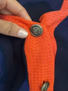 Cute Navy &amp; Orange Cardigan