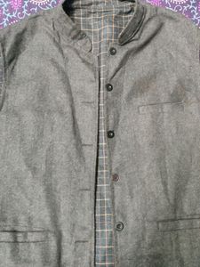 Khadi India Double Sided Nehru Jacket For Men (46&#34;