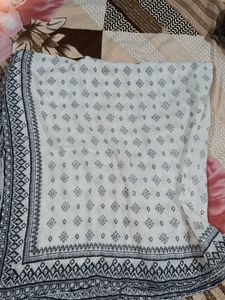 White Embroidered  Summer Scarf