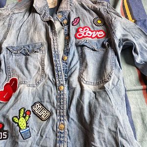 retro denim Shirt. but 2 get two free