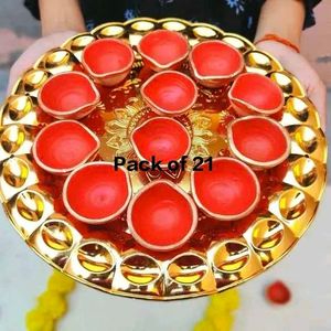 21 Decorative Clay Diyas