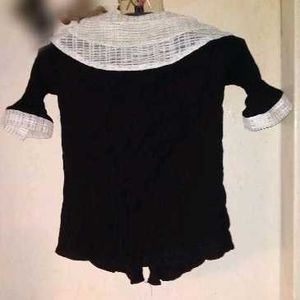 Astethic Cute Black &amp; White Top