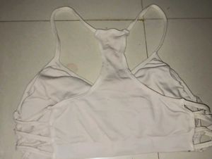 Comfy White Sports Bra Non Padded