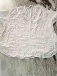 White Embroidered Tunic Top