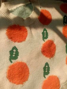Cute Orange Print Sweater