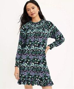 LOFT Floral Smocked dress