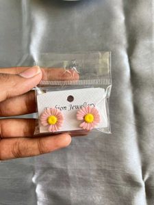 Pink Flower Earring