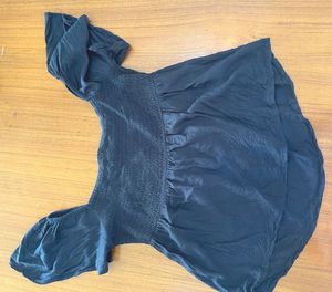 Bossini Black Smocked Top
