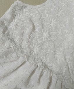 White Floral Embroidered Top