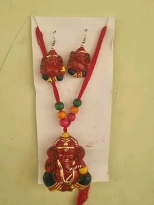 Ganesh Clay Necklace & Earrings Set