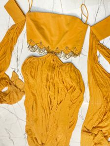 Mustard designer gown