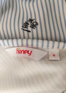 Cute White Stripe Dress: Honey By Pantaloons - S