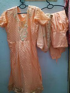 Peach Embroidered Salwar Suit