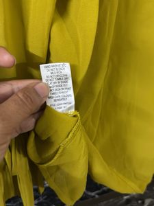 CODE Mustard Flared Sleeve Top