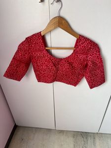 Pure Gaji Silk Bandhej Blouse