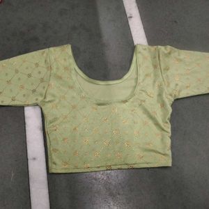 Green Blouse With Round Neck