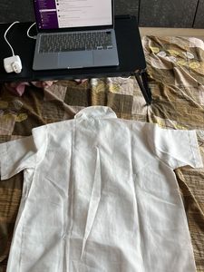 White Collared Short Sleeve Top