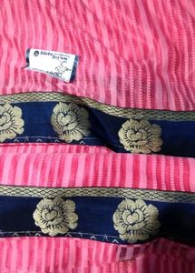 Elegant Pink Striped Saree