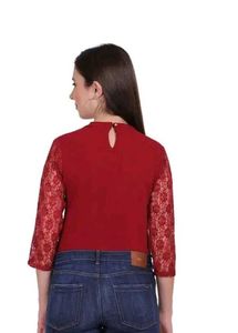 Maroon Lace Top