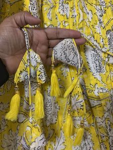 Floral Print Yellow Dress set