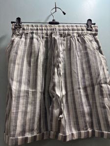 Striped Linen Blend Shorts