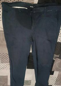 Dark Blue Patterned Trousers