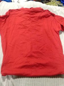 Red Printed Tee Oversized