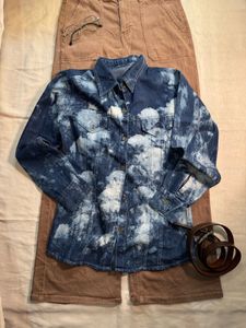 Denim Bleach Tie-Dye Shirt