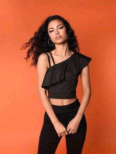 Chic Black One-Shoulder Top