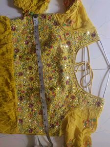 Yellow kurta cum gown