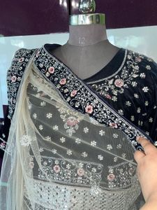 Black Velvet Embellished Lehenga