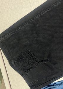 High Waist Black Jeans Ripped